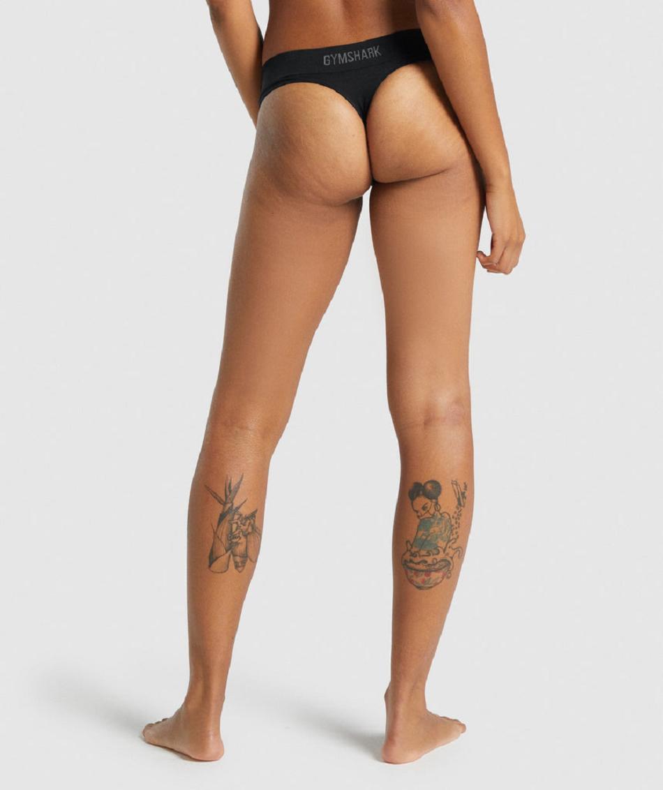 Tanga Gymshark Seamless Mujer Negras | CO 2969EBC